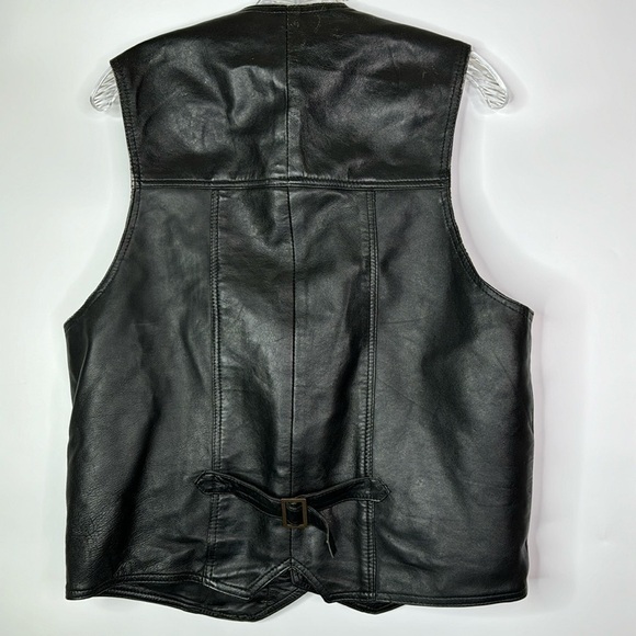 Vintage Rover & Lakes Germany Leather Motorcycle Vest Size 50 42" Chest - Picture 4 of 11